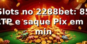 Slots no 2288bet: +85% RTP e saque Pix em 5 min 📊